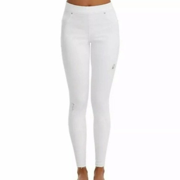 SPANX White Distressed Skinny Jeans - Picture 1 of 10